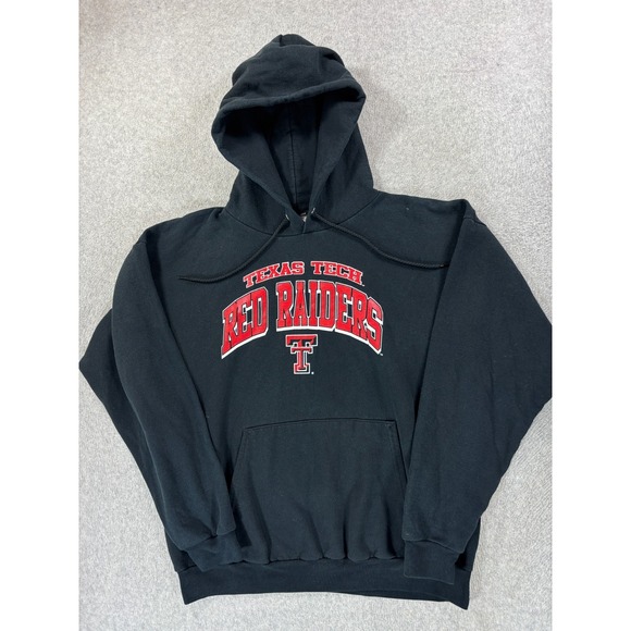 Texas Tech Red Raiders Hanes Campus Hoodie Sweatshirt (Men's Large) Black - Picture 1 of 11